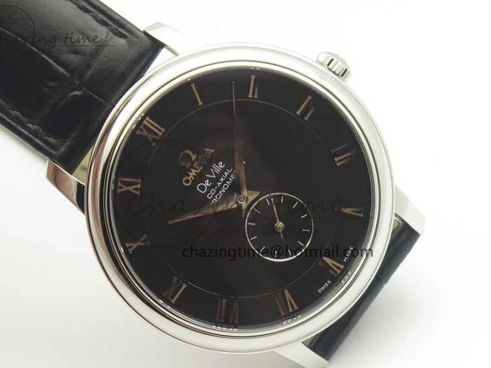 0325 De Ville Prestige Small Second TWF 1:1 Best Edition Black Dial on Black Leather Strap MIYOTA Resilient 8037